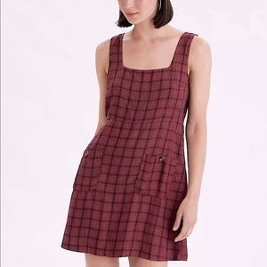Am Eagle Square-necked Plaid Dress